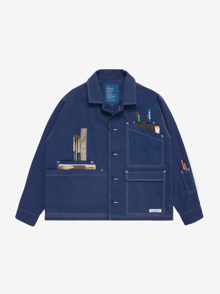 ジャケット RONRON STITCH POINT OXFORD WORK JACKET BLUE RR24CJK3708BL CreativeUniformBlueJacketEdit2