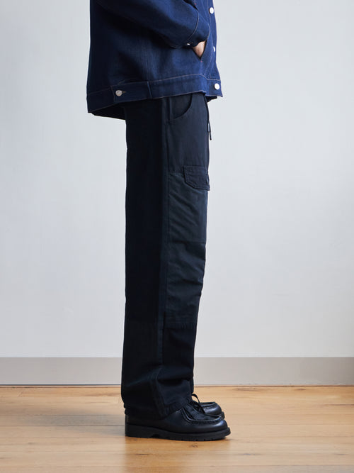 2-Tone Cargo Trousers - Black