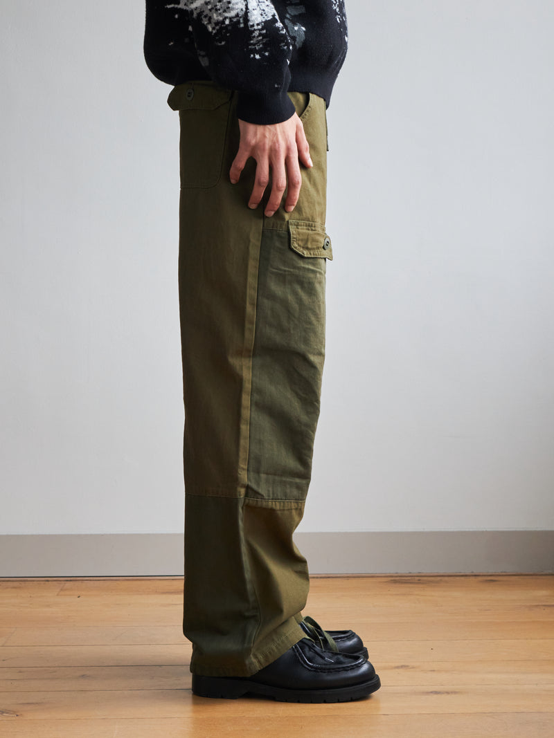 2-Tone Cargo Trousers - Green