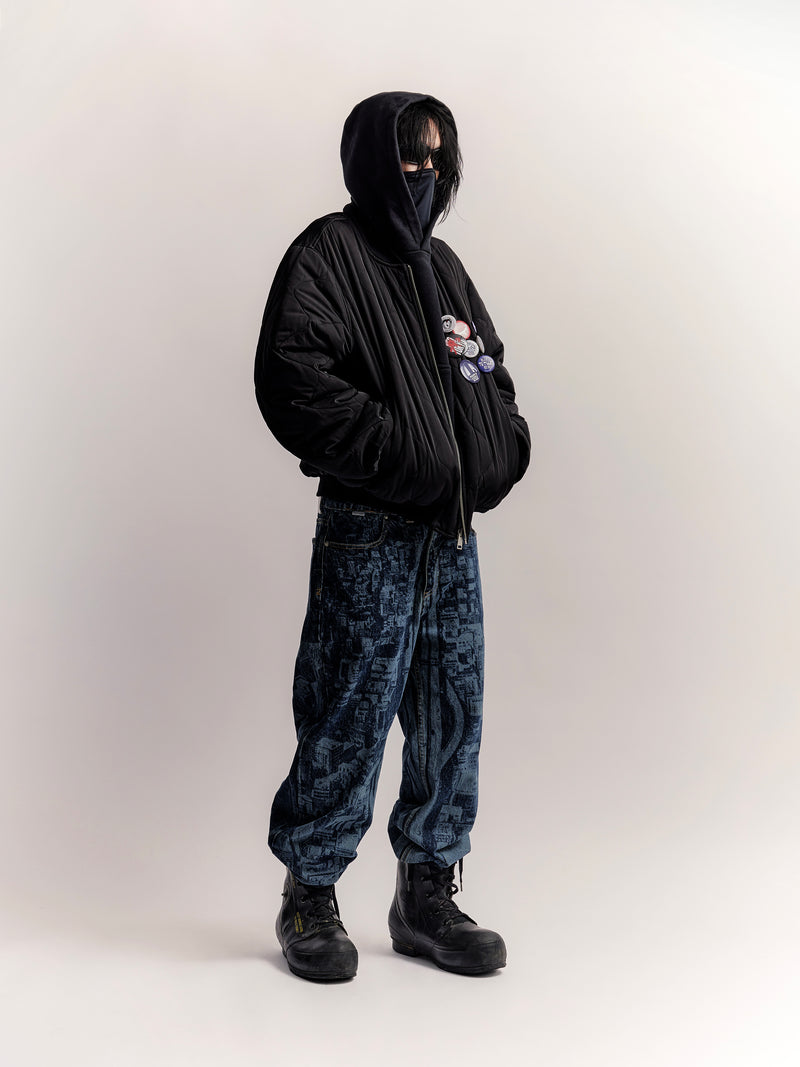 Shotaru Reversible Bomber Jacket - Black