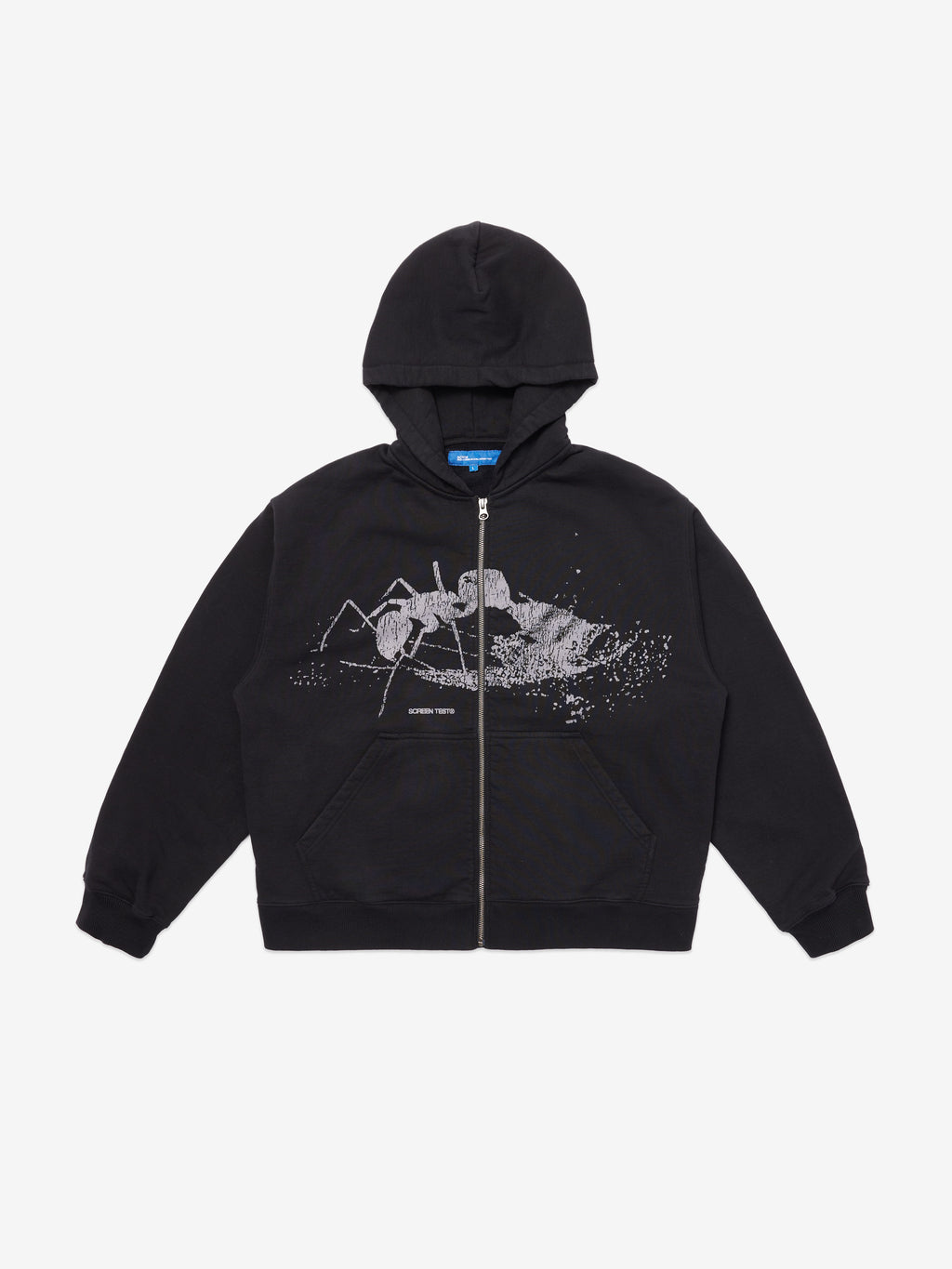 Ant Zip Up Hoodie - Black