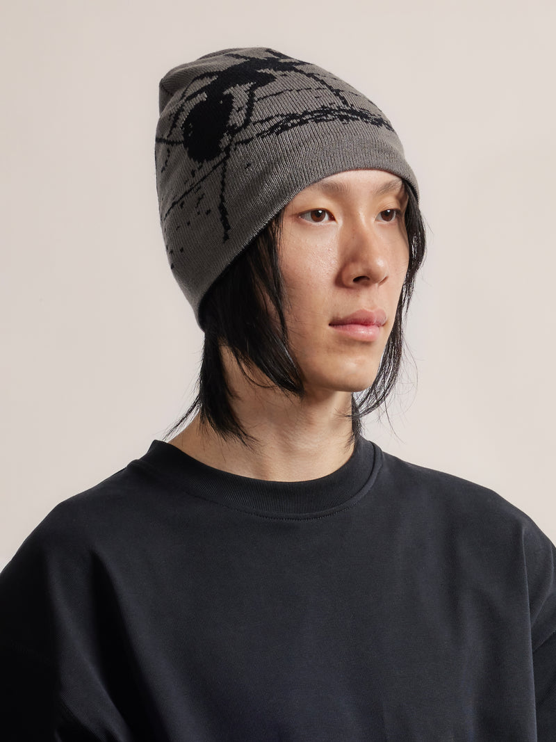 Ant Reversible Beanie - Black/Grey