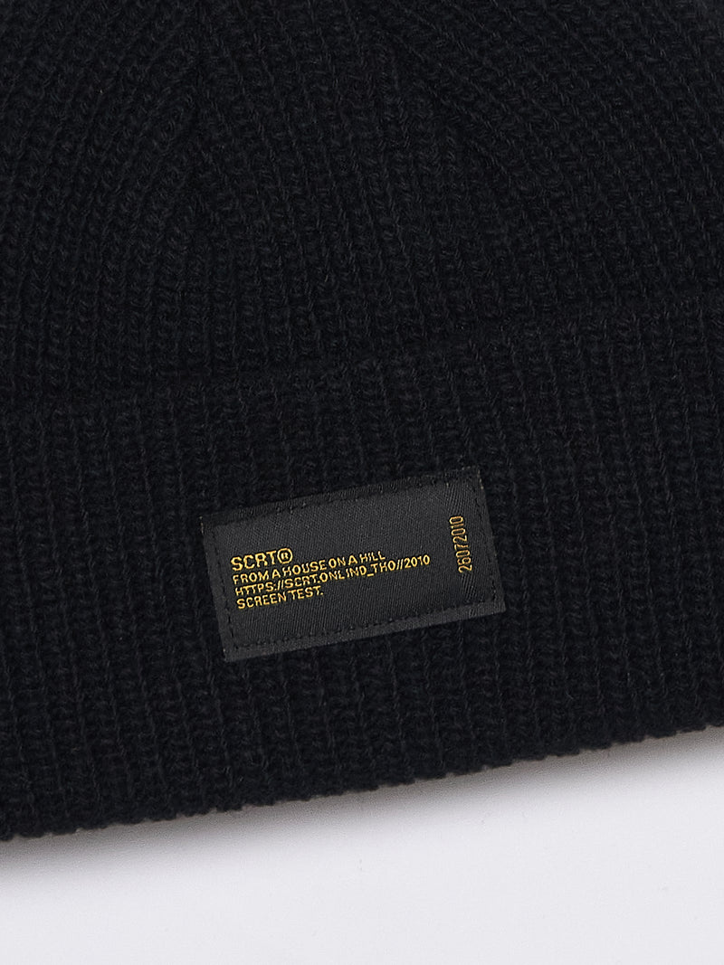 Recycled Wool Beanie - Black