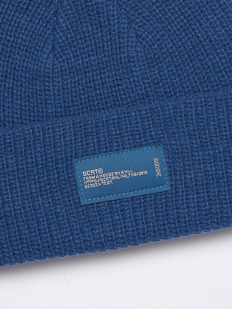 Recycled Wool Beanie - Blue