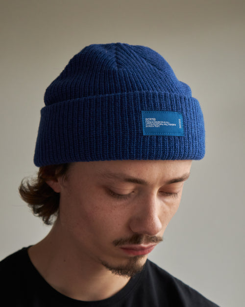 Recycled Wool Beanie - Blue