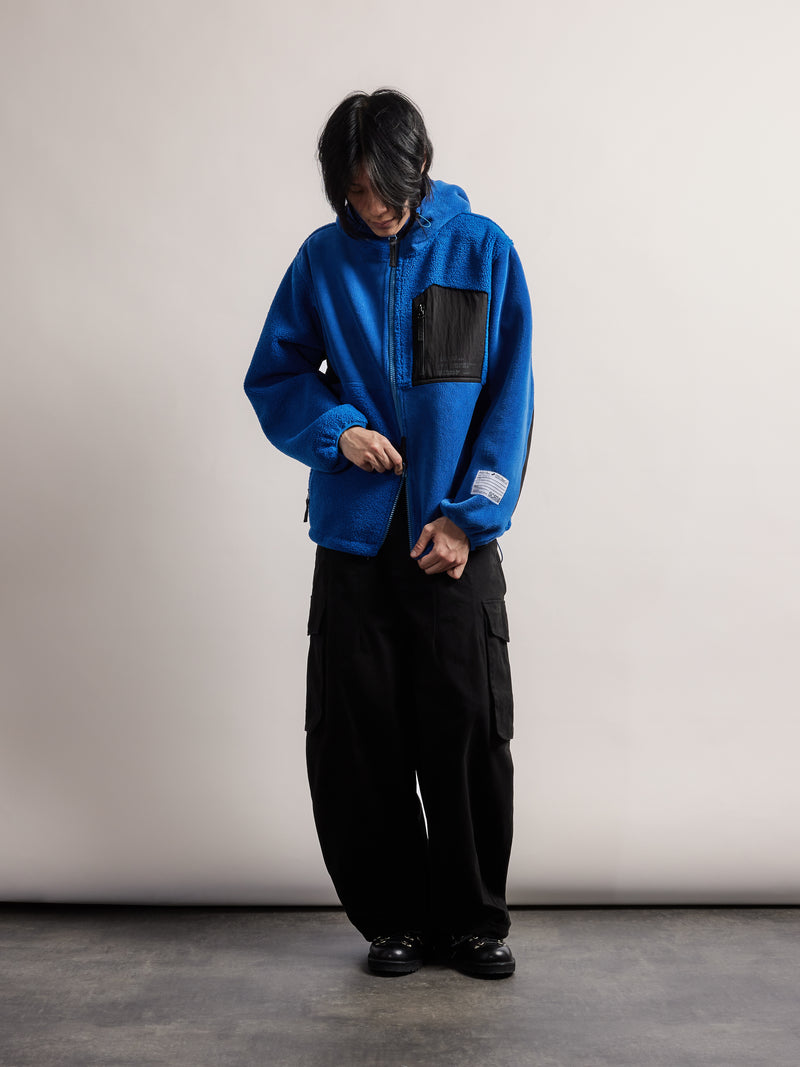 Patchwork Fleece Jacket - Blue