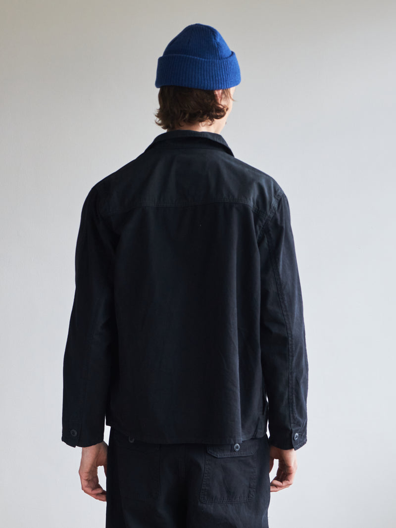 2-Tone Cargo Overshirt - Black