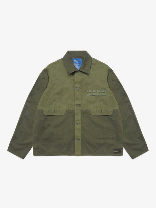 2-Tone Cargo Overshirt - Green