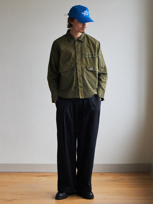 2-Tone Cargo Overshirt - Green