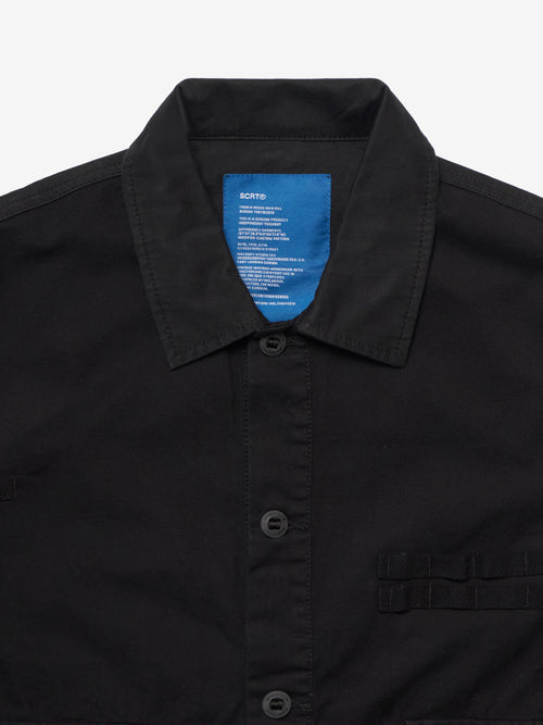 2-Tone Cargo Overshirt - Black