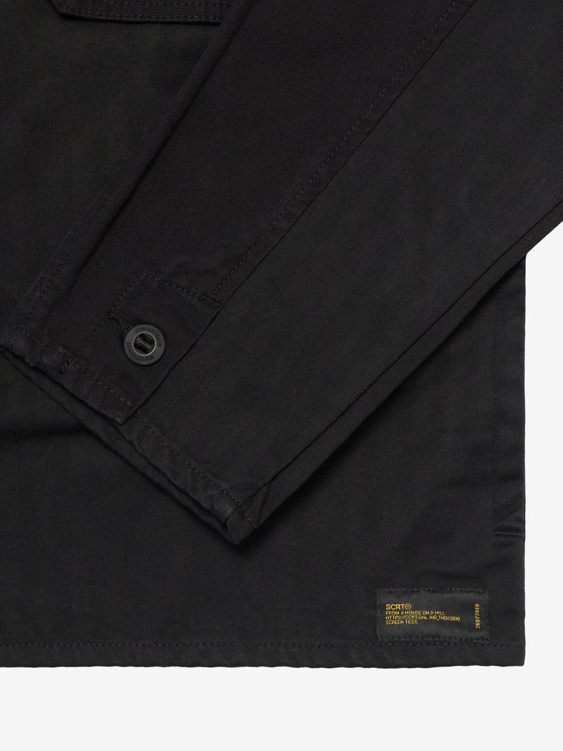 2-Tone Cargo Overshirt - Black