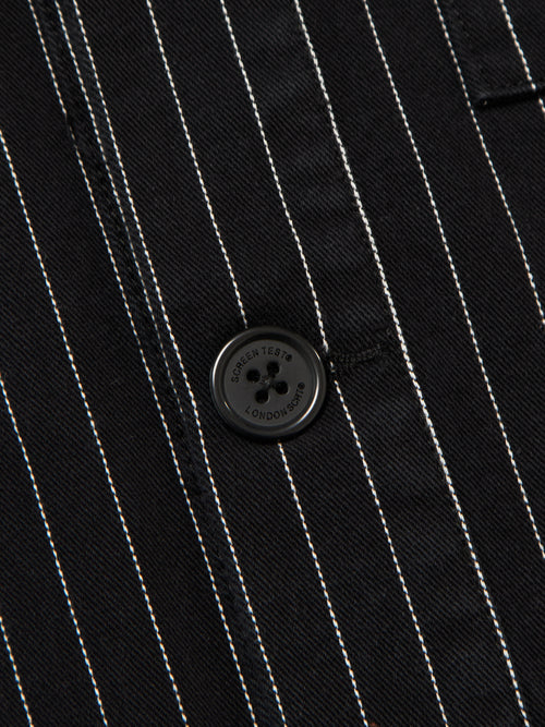 Pinstripe Overshirt - Black