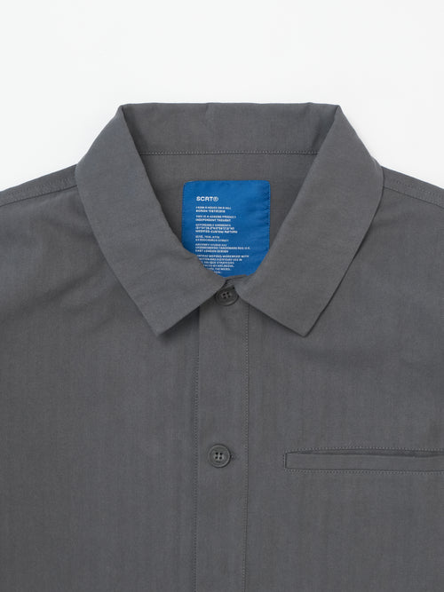 Essentials Herringbone Overshirt - Dusty Blue