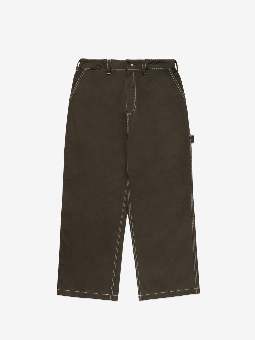 Contrast-Stitch Essentials Trousers - Green