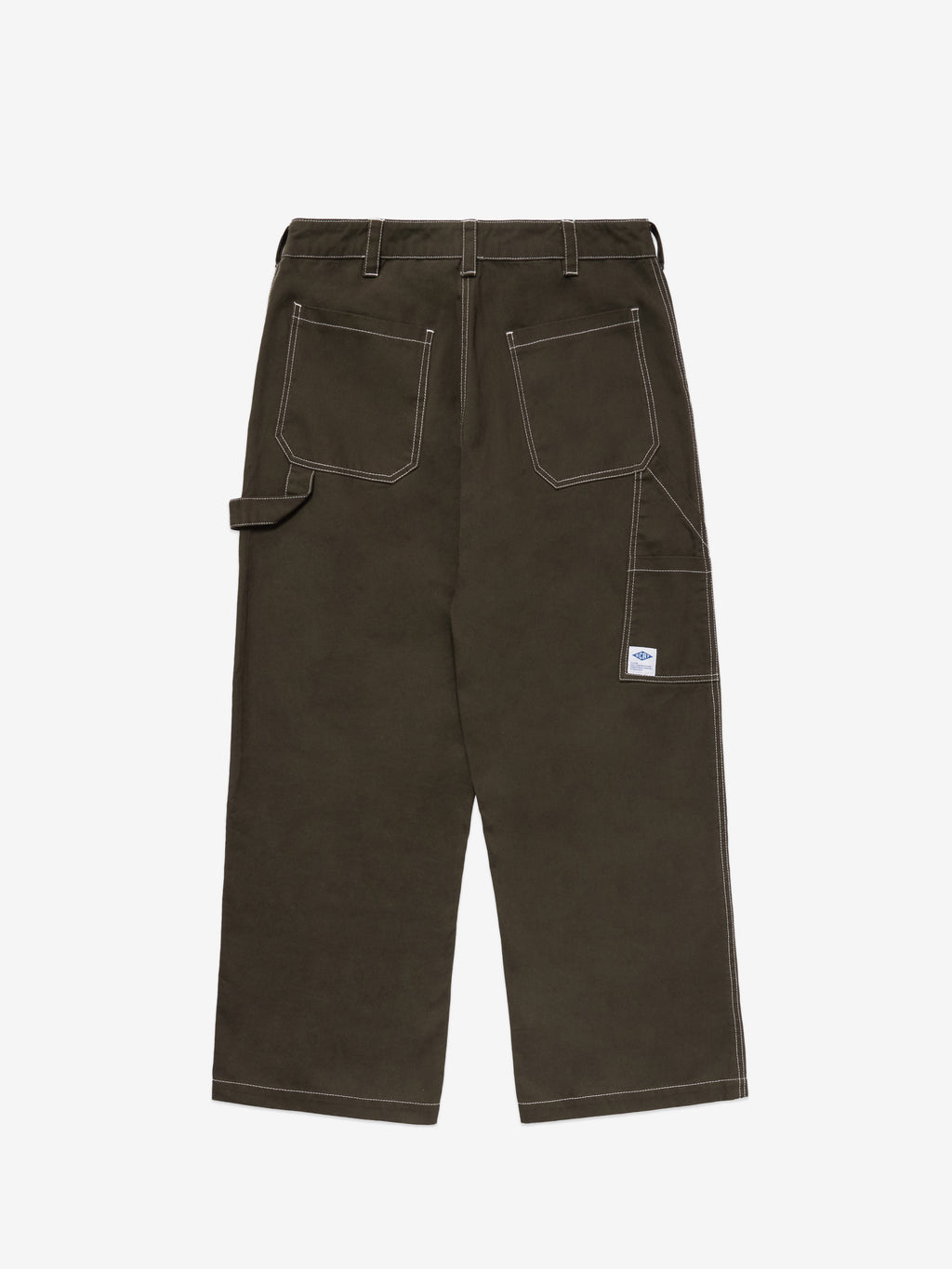 Contrast-Stitch Trousers - Green