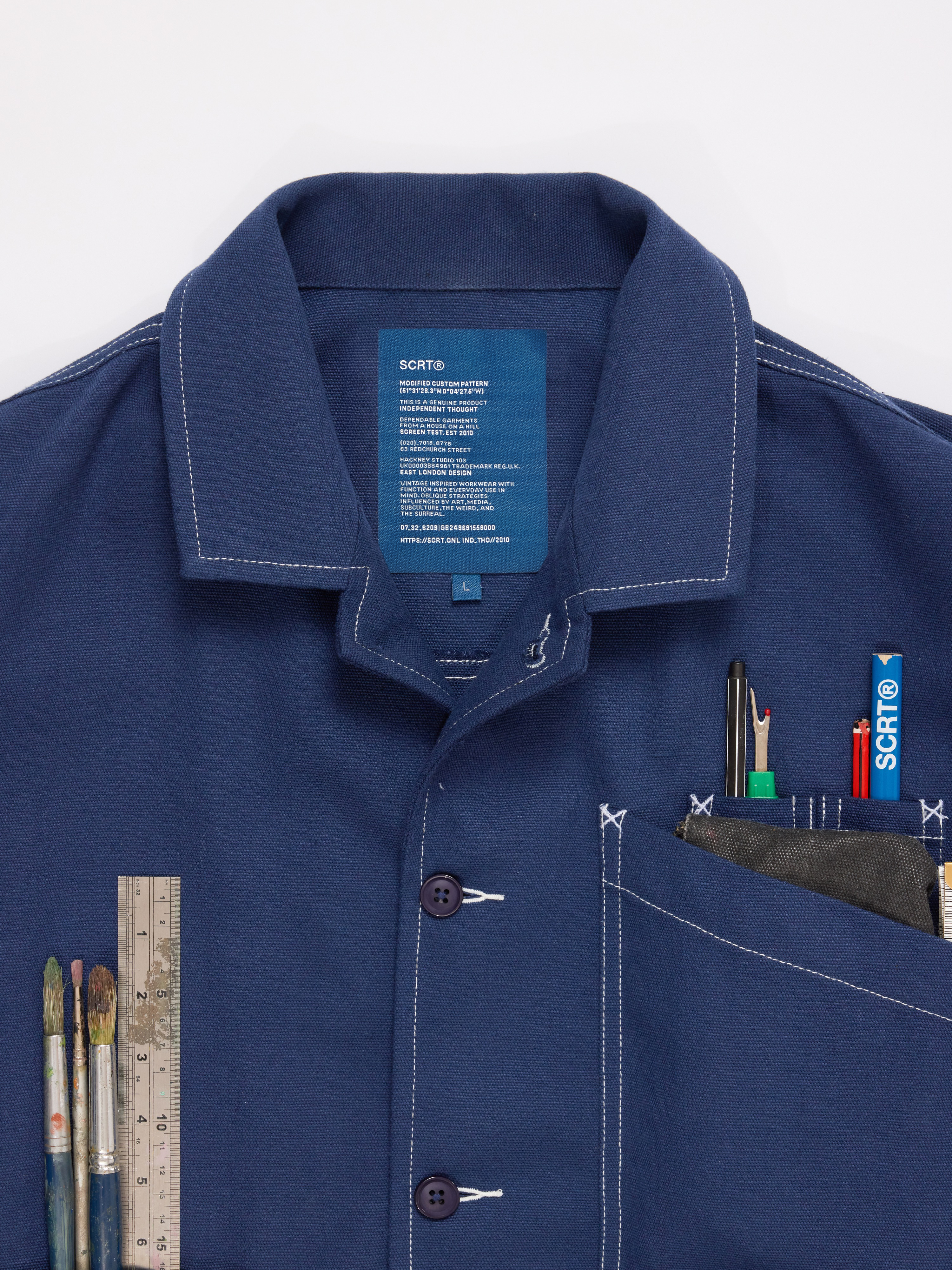 ジャケット RONRON STITCH POINT OXFORD WORK JACKET BLUE RR24CJK3708BL Creative Uniform® Work Jacket - Blue – SCRT