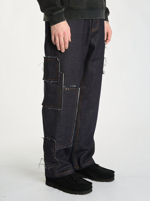Duke Denim Patch Jeans - Indigo