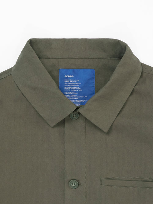 Essentials Herringbone Overshirt - Moss