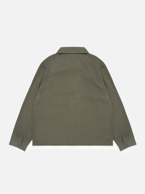 Essentials Herringbone Overshirt - Moss