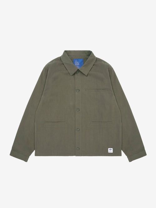 Essentials Herringbone Overshirt - Moss