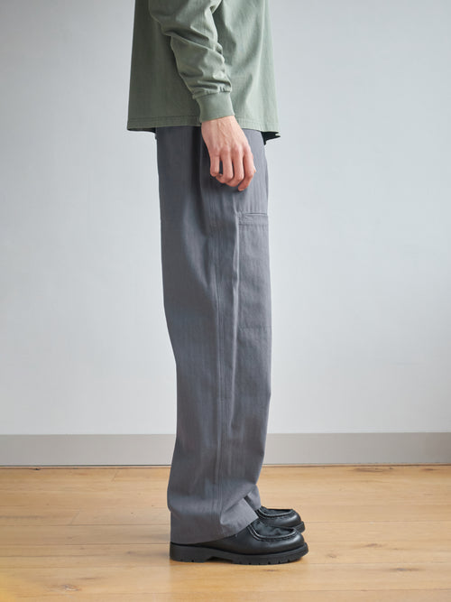 Essentials Herringbone Trousers - Dusty Blue