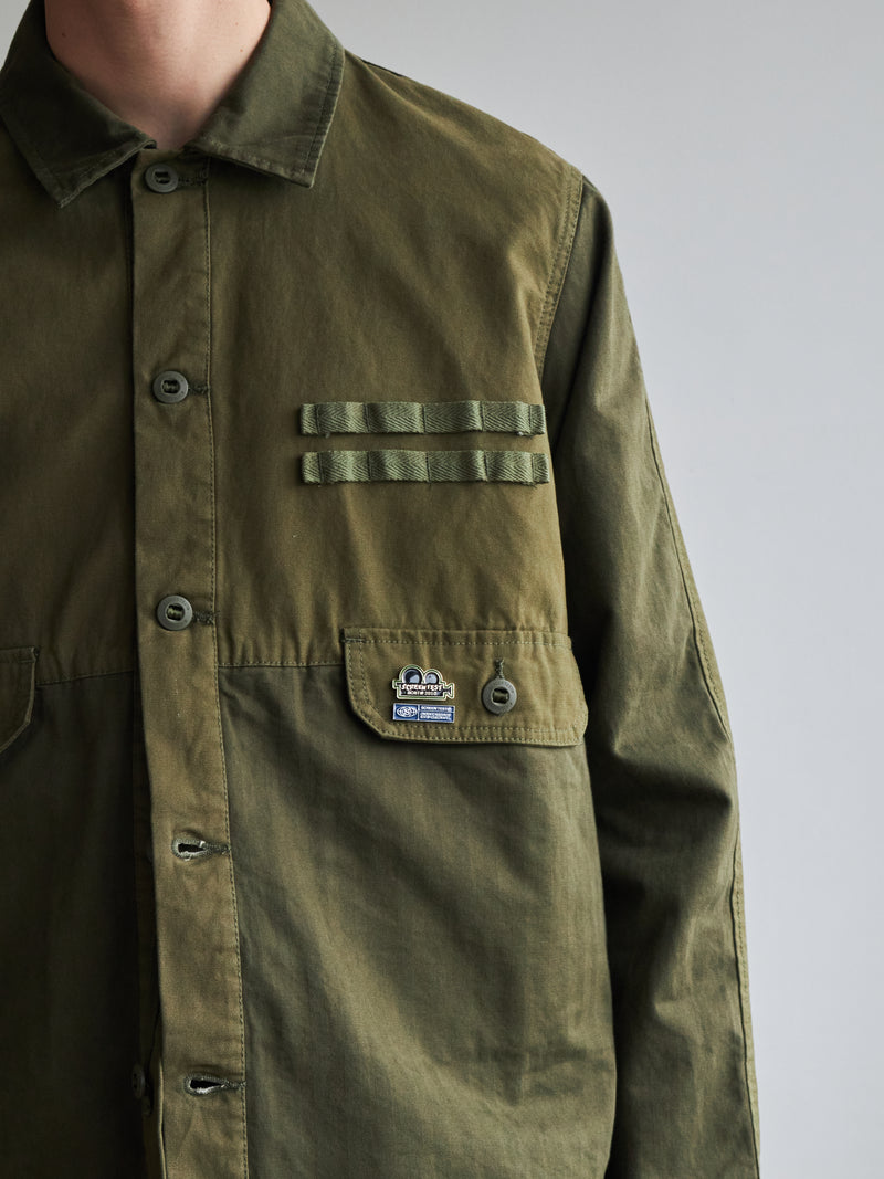 2-Tone Cargo Overshirt - Green