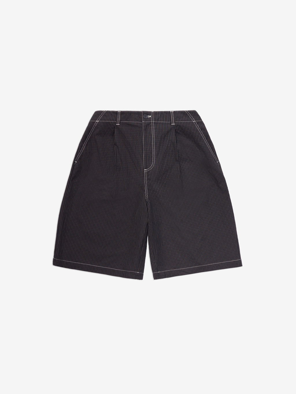 Gridstop Pleated Shorts - Hudson Green