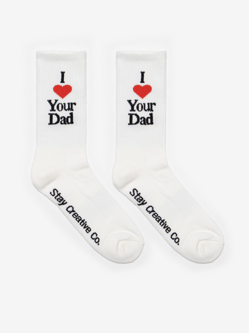I Love Your Dad Socks - White