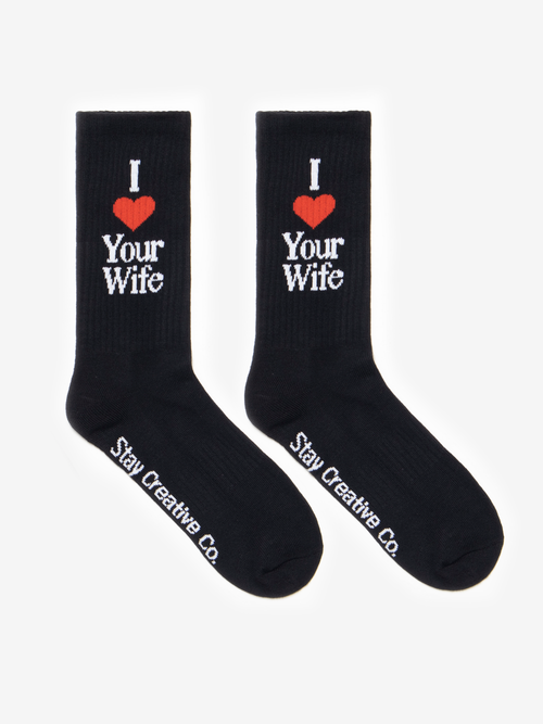 I Love Your Wife Socks - Black