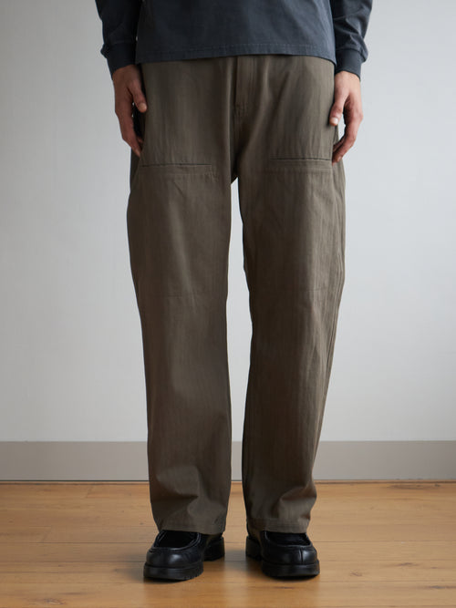 Essentials Herringbone Trousers - Moss