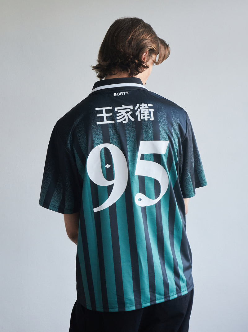 Kowloon Short Sleeve Football Jersey - Green/Black