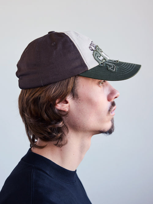 Overlap Dad Cap - Brown/Green/Off White