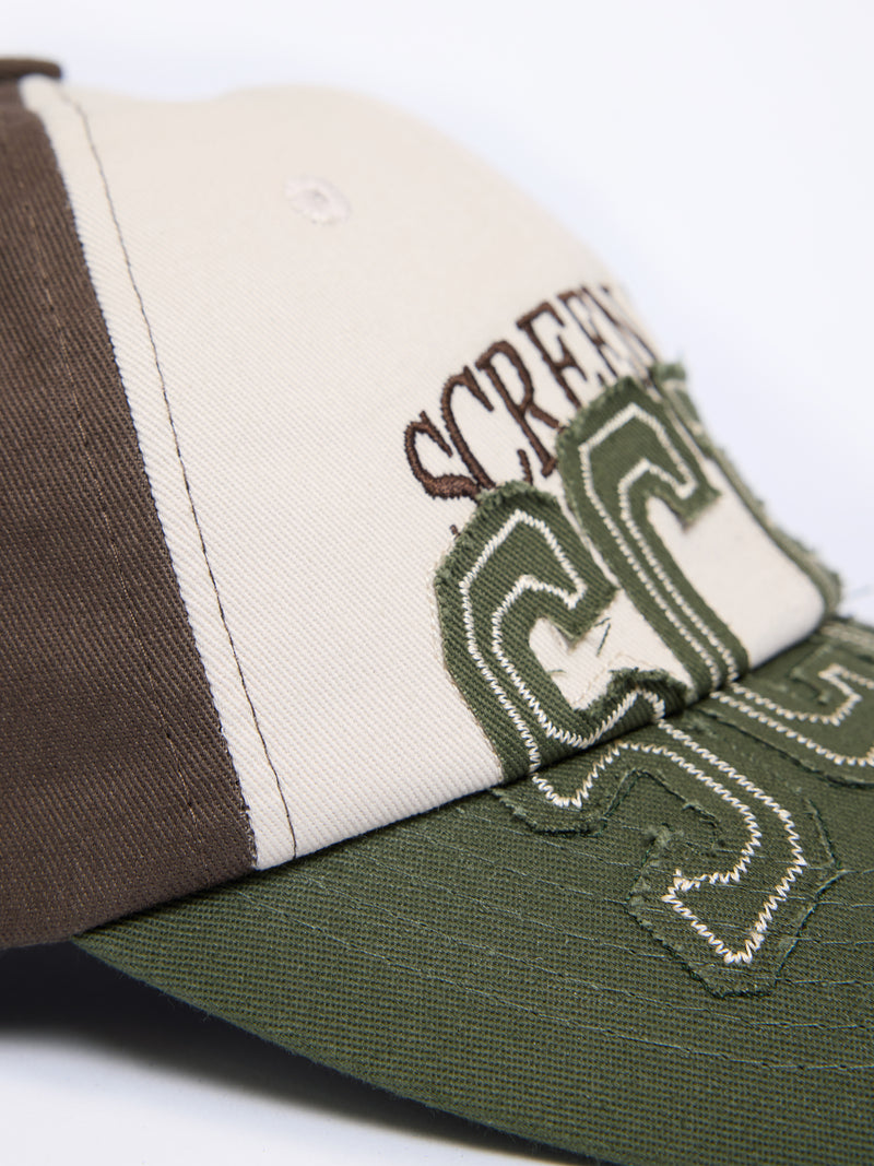 Overlap Dad Cap - Brown/Green/Off White