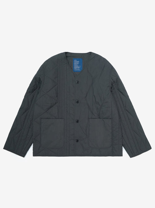 Buttoned Panes Quilt Jacket - Dark Green