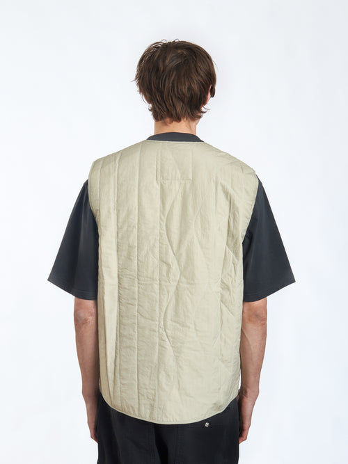 Panes Quilted Vest  - Asparagus