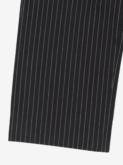 Pinstripe Trousers -  Black