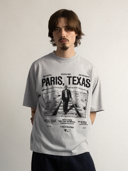 パリス、テキサス Tシャツ - ヘザーグレー – SCRT