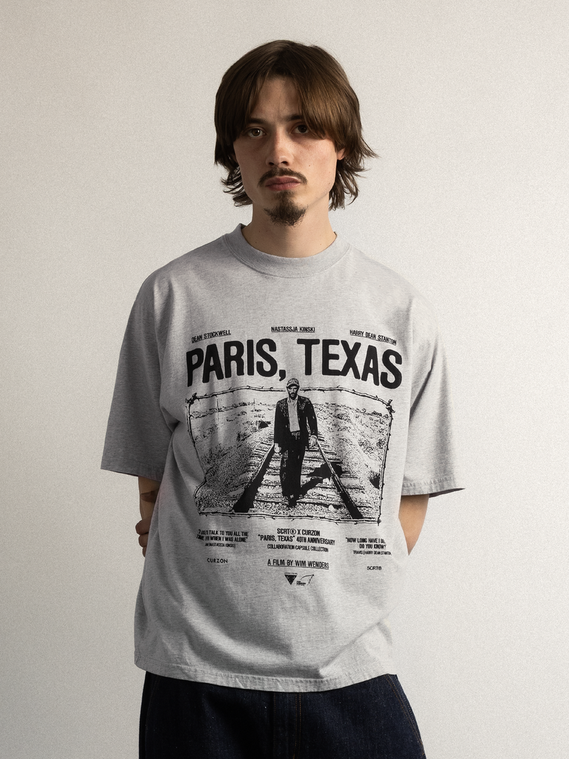 パリス、テキサス Tシャツ - ヘザーグレー – SCRT