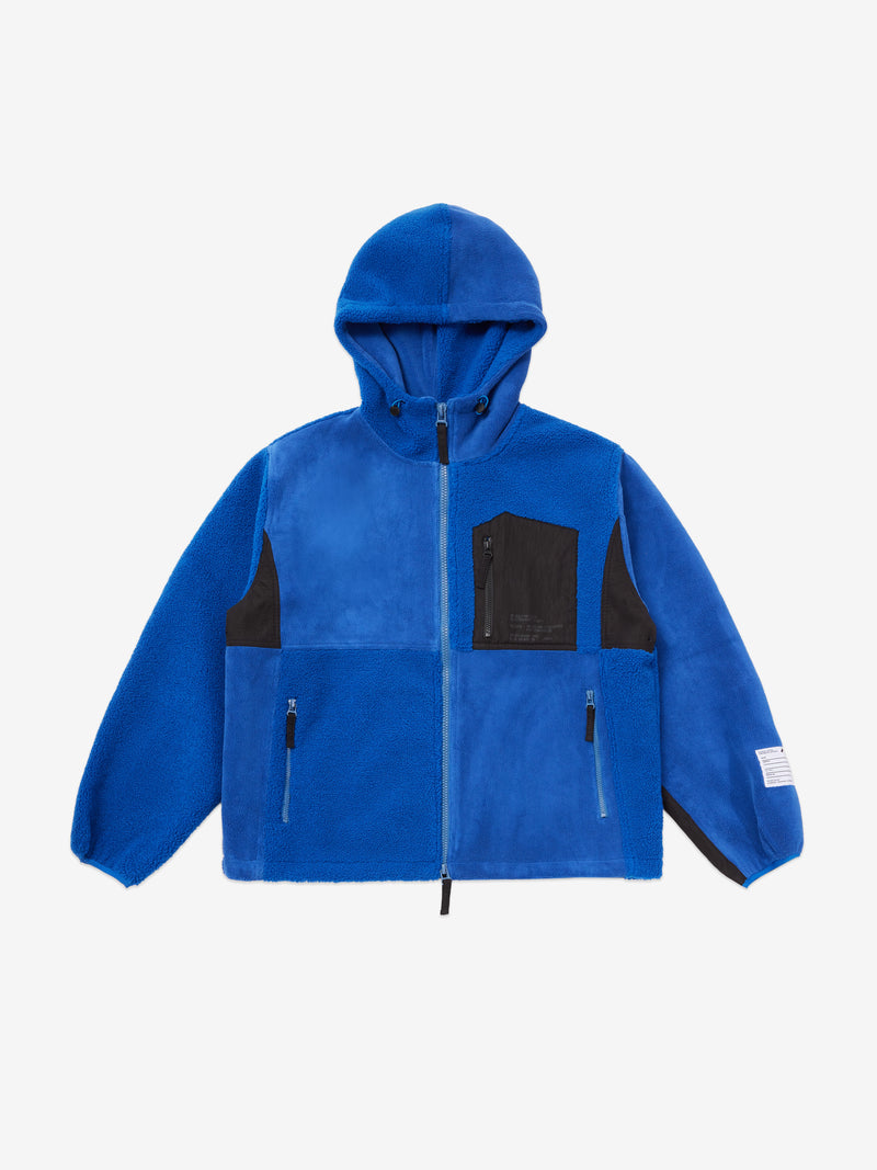 Patchwork Fleece Jacket - Blue