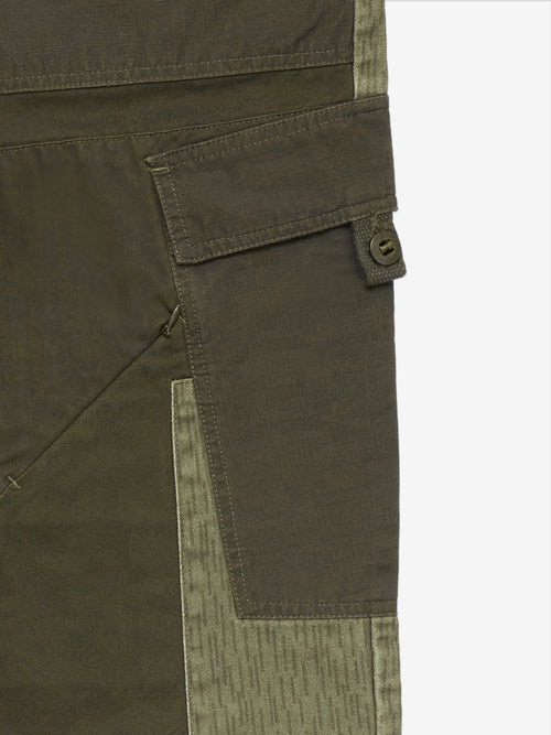 Patchwork Cargo Trousers - Army Green