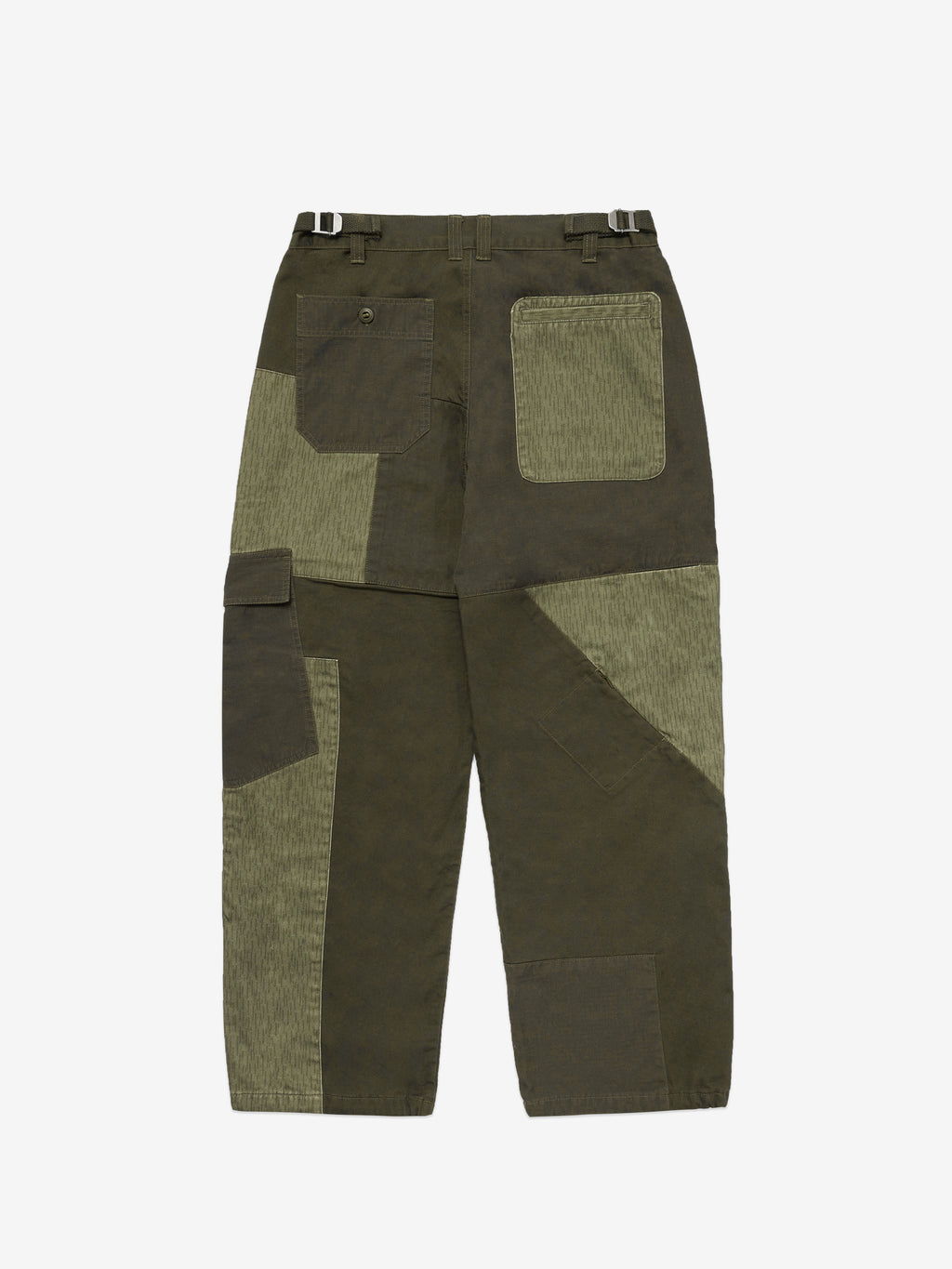 Patchwork Cargo Trousers - Army Green