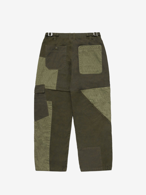 Patchwork Cargo Trousers - Army Green