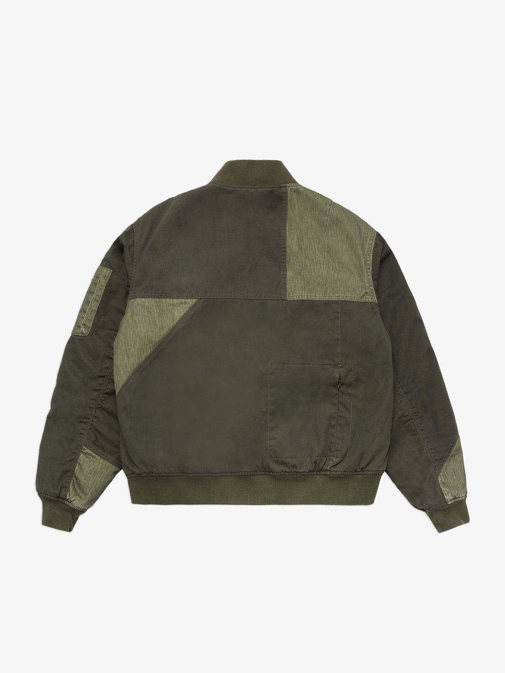 Patchwork Reversible Bomber Jacket - Army Green
