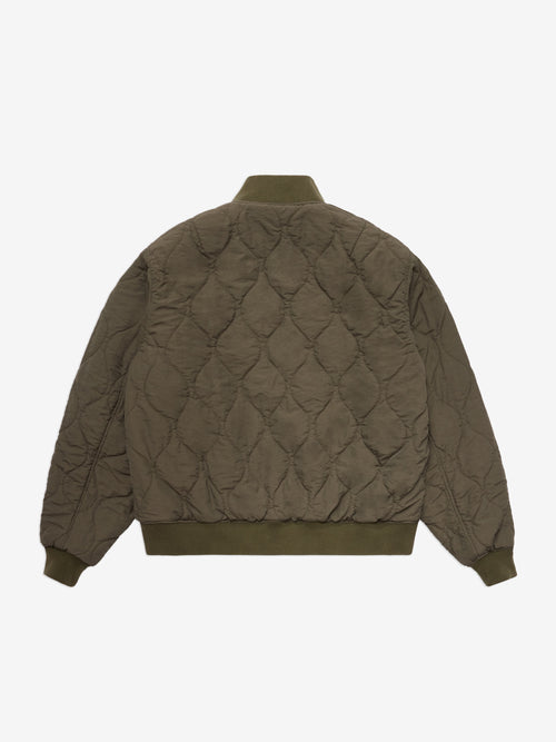 Patchwork Reversible Bomber Jacket - Army Green