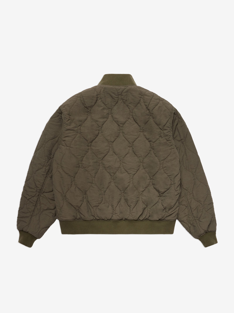 Patchwork Reversible Bomber Jacket - Army Green