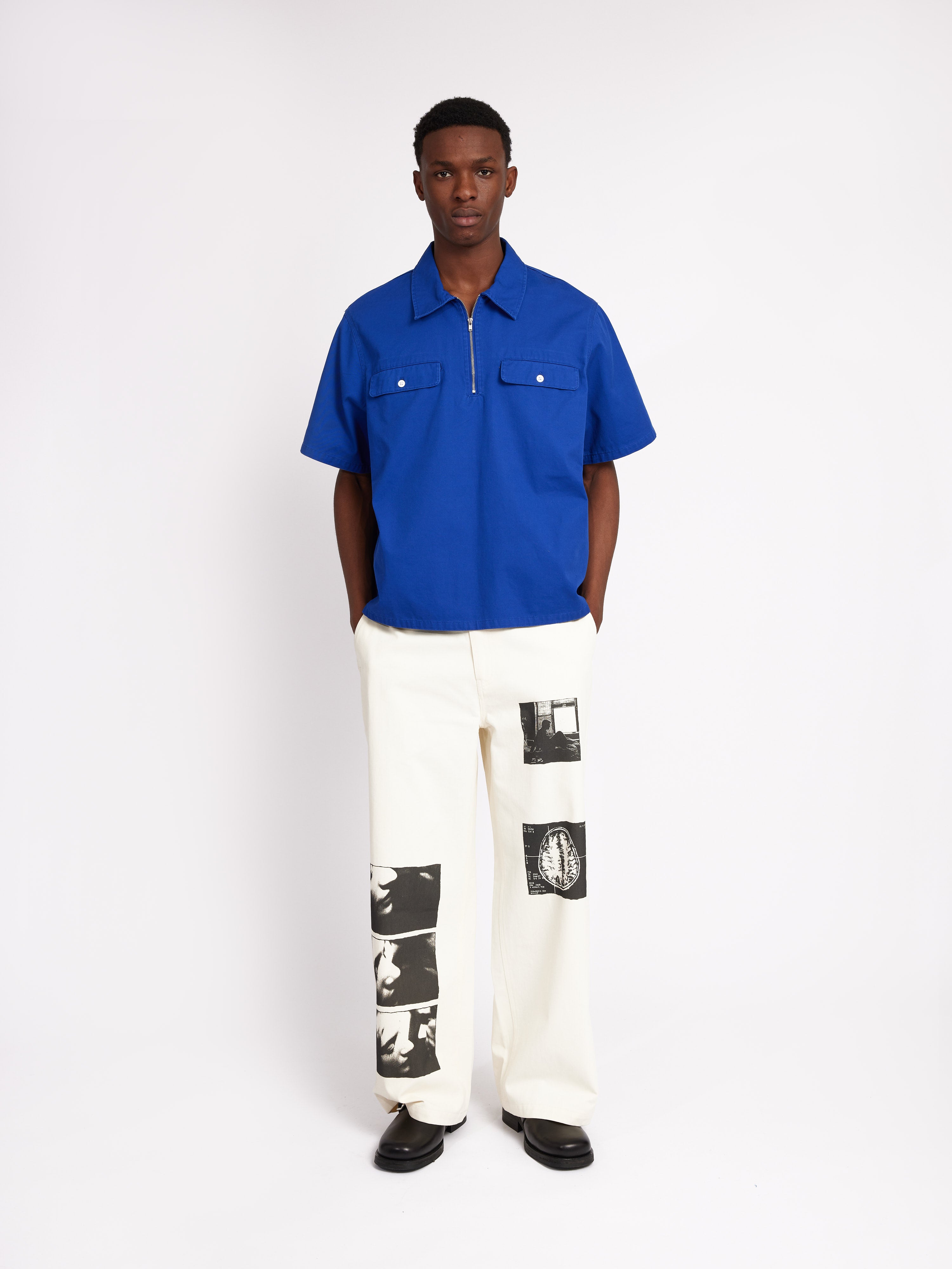 スクリーンテスト® ジップワークシャツ - ブルー – SCRT