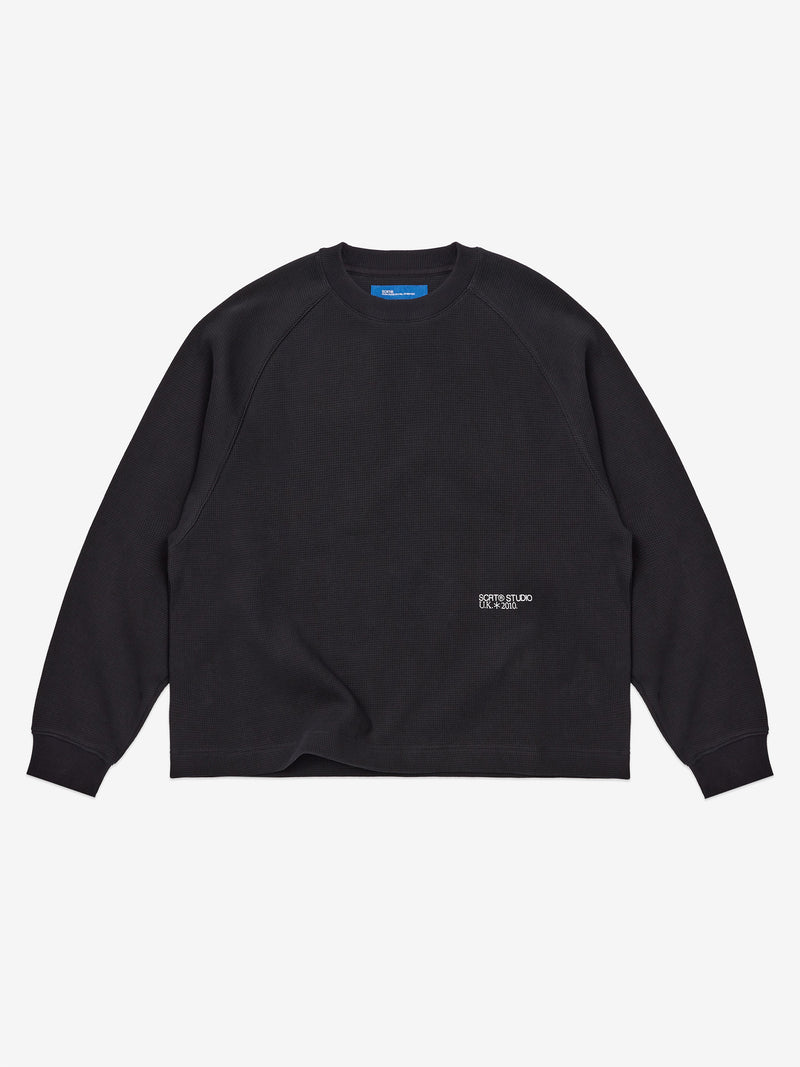 SUPER-HEAVY® Waffle Sweat - Black