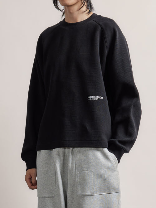 SUPER-HEAVY® Waffle Sweat - Black