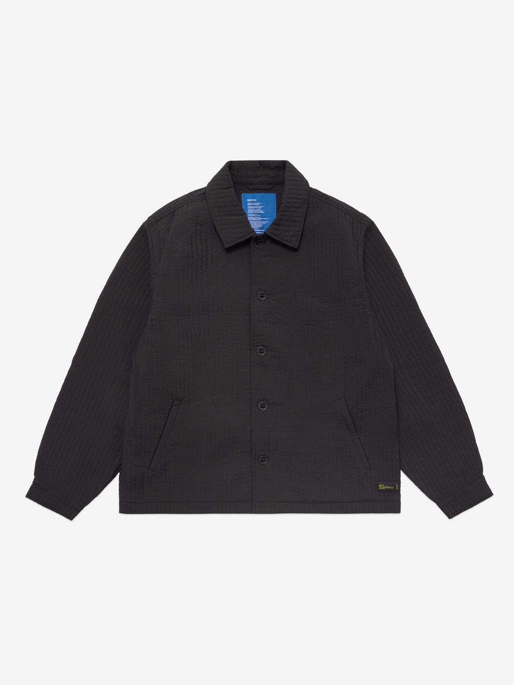 Vertical Quilt Overshirt  - Black