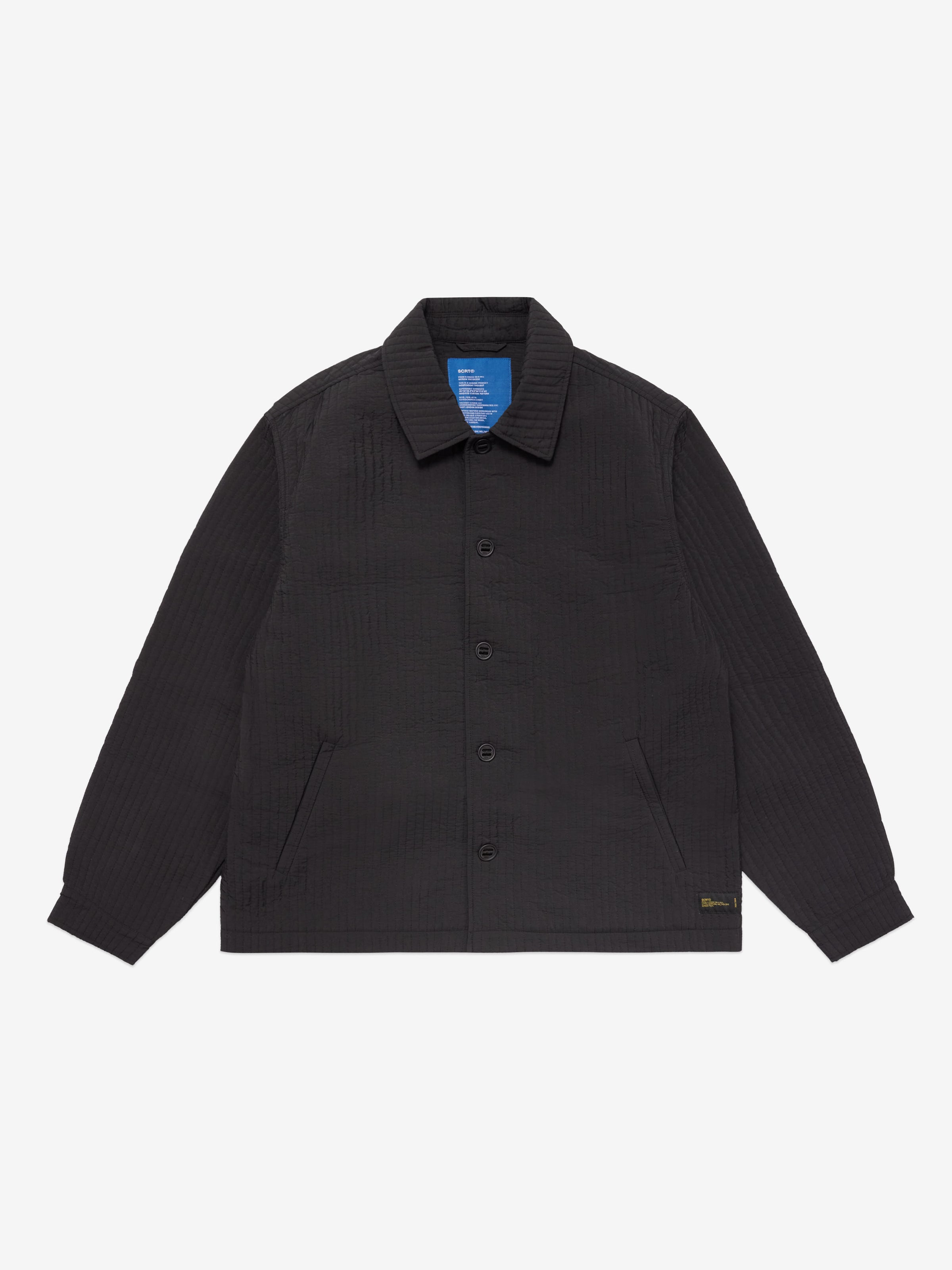 Striped Microquilt Overshirt - Black – SCRT
